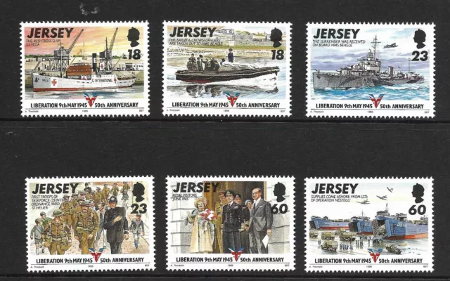 Jersey 1995 50Th Anniv Of Liberation Sg 700-705 Set 6 Mnh.