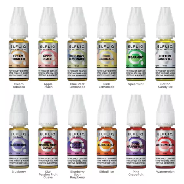 Elf Bar ELFLIQ E-Liquids 2% Nic Salts Pre-filled 50/50 VG/PG E-liquid 10mg ,20mg