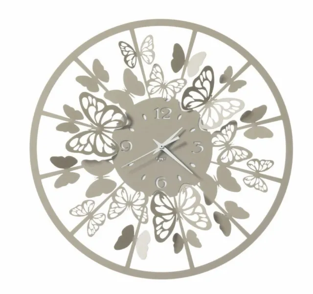 Orologio da Parete Moderno con Fiori  Farfalle Sfarfallio design Arti e Mestieri