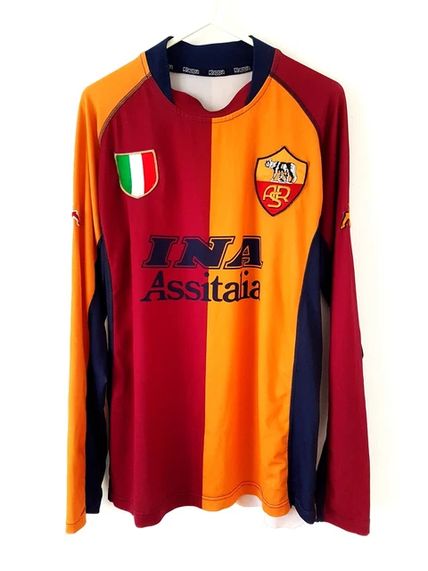 Maillot Domicile AS Roma Kappa 2002/2003 - Manches Longues - Taille Extra Large - Pour Homme