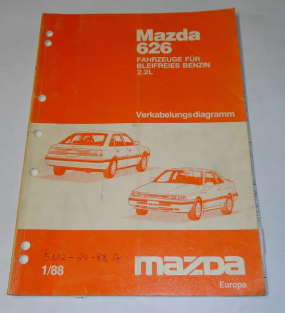 Manuel Mazda 626 Type GD/GV 2,2l Électrique Schémas de Câblage, Stand 01/1988