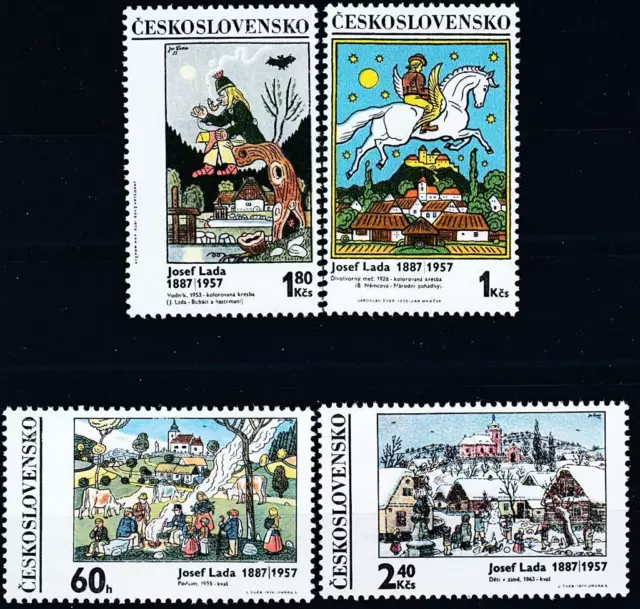 Cecoslovacchia 1970 Josef lada Dipinti MNH Cavalli, Fairy Tales