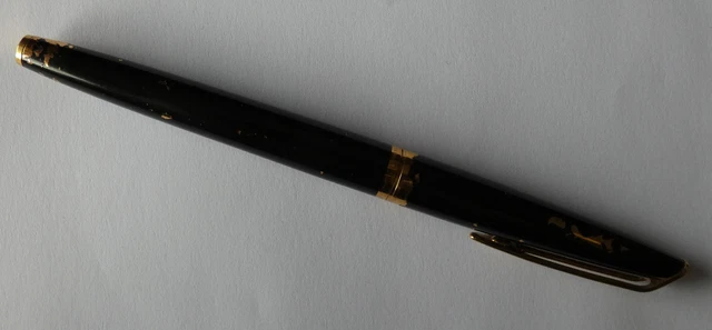 Stylo Plume Waterman Master Slim Laque Annelé - Plume En Or 18k - Occasion - Noir/marron Foncé