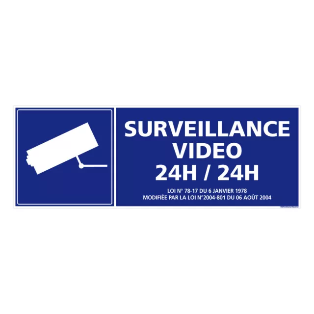 Panneau Information Surveillance Vidéo 24 h/24. G0325. Signalisation Information