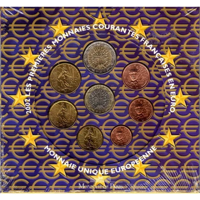 🇲🇫 Coffret BU France 2002 - Neuf sous blister - 8 pièces EURO Officiel 🇲🇫