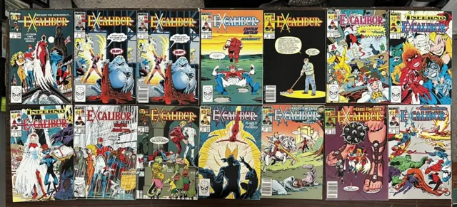 Excalibur 1988 Lot of 35 X-Men MCU Captain Britain Marvel Comics Run