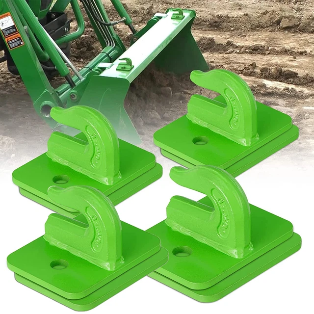 4X 3/8" Bolt On Grab Chain Hooks For Skid Steer Loader Tractor Bucket Heavy Duty