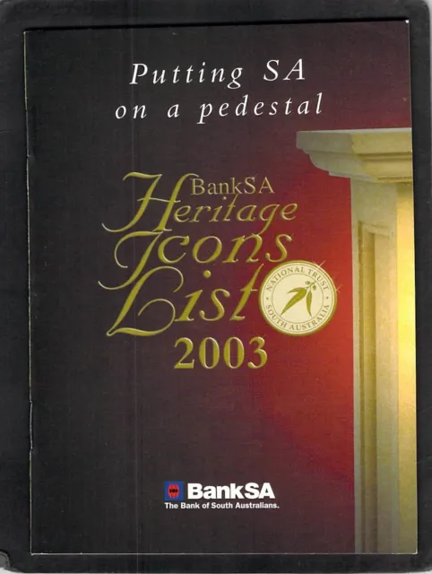 S0440 Australia Bank SA Heritage Icons 2003 List Booklet postcard size