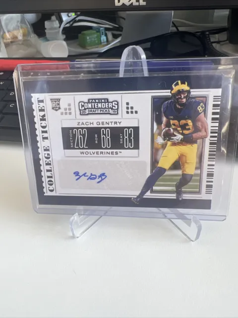 2019 Panini Contenders Draft Picks College Ticket Zach Gentry Rookie Auto RC