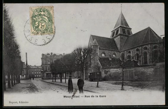 CPA Mouy, Rue de la Gare 1907