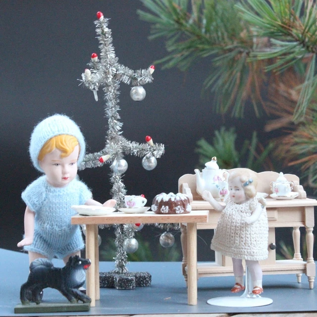 Maisons De Poupées Miniatures Jouets Et Jeux 2 Ensemble 1/12 Rétro