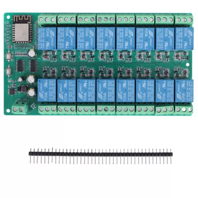 3X(ESP8266 WIFI MóDulo de Relé de 16 Canales AlimentacióN de la Placa de De2231