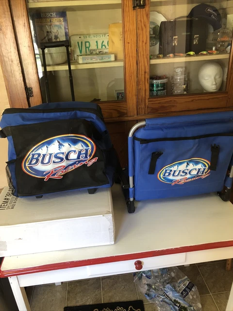 Busch Racing Stadium Seat/Chair & Rolling Cooler Set. 2 Pieces