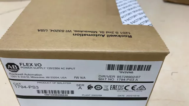 Brand new AB CAT1794-PS3 SER A FlEX I/O POWER SUPPLY 120/230V AC INPUT