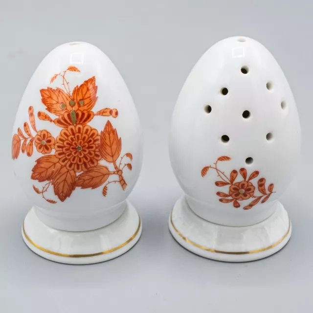 Herend Hungary Chinese Bouquet Rust Salt & Pepper Shakers 250 FREE USA SHIPPING