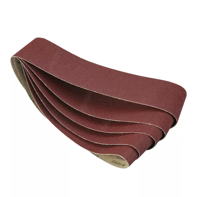 5pcs Sanding Belt Sandpaper Strips for Belt Sander (Dark Red) 3