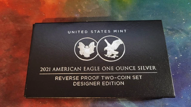 American Eagle 2021 One Ounce Silver Reverse Proof Two-Coin Set - 21XJ Rare