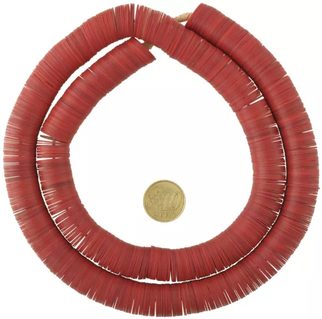 Old Czech Bohemian beads African trade heishi vulcanic vulcanite red disks 3