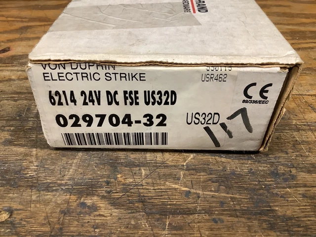 Von Duprin Electric Strike 6214 Satin Steel 12VDC Fail Secure Silver 029704-32