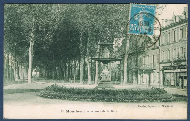 CARTE POSTALE ANCIENNE ALLIER 03 MONTLUCON L'AVENUE DE LA GARE Réf 009
