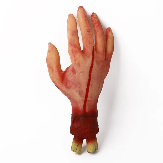 Horrible Bloody Artificial Rubber Severed Right Hand Arm Prop Halloween Decor A+