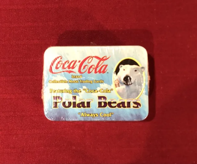 1996 Coca-Cola Polar Bears Collectible Trading Cards in Metal Tin NEW/SEALED