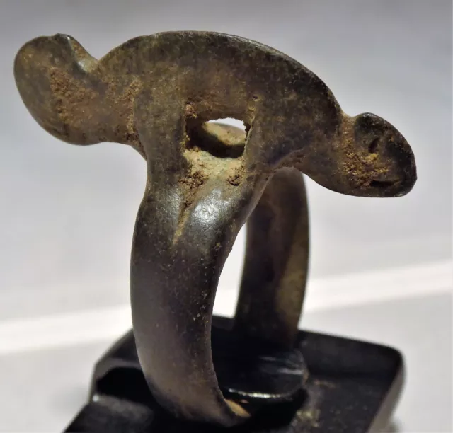 sehr alter  Gan Ring Chamäleon Burkina Faso Bronze