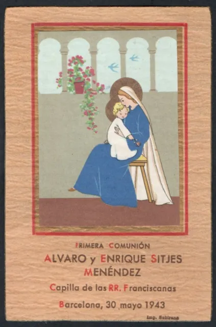 Antico Santino de la Madonna image pieuse estampa holy card