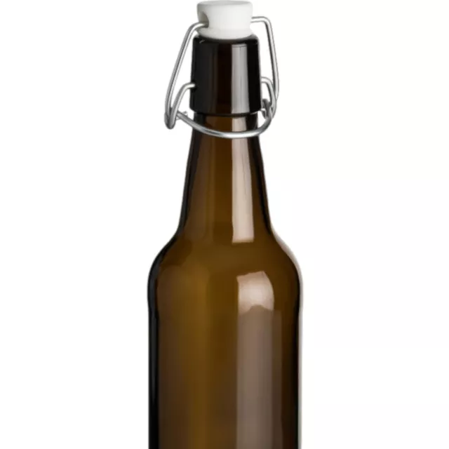 Glasflaschen 500 ml Antik mit Bügelverschluss weiß - Braune Bügel-Flasche 0,5 l 3