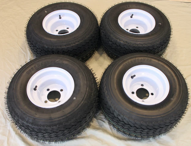 Neuf Set 4 Pneus Et Roues Pour Golf Cart Voiturette Club Voiture, Yamaha, Ezgo ,
