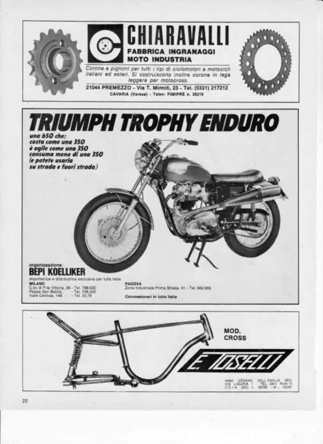 advertising Pubblicità-MOTO TRIUMPH TROPHY ENDURO 1971-MOTOSPORT EPOCA