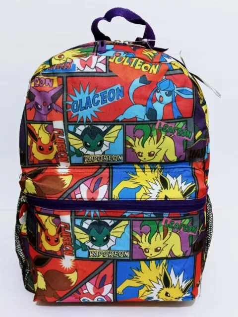 Pokemon 16" School Backpack Travel Jolteon Eevee Espeon Sylvdeon Large Book Bag