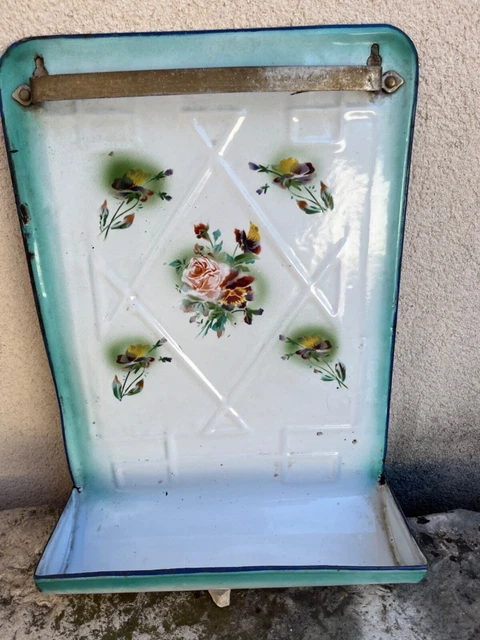 Porte-ustensiles émaillé Vintage – Déco Poule Et Canard – Métal Blanc