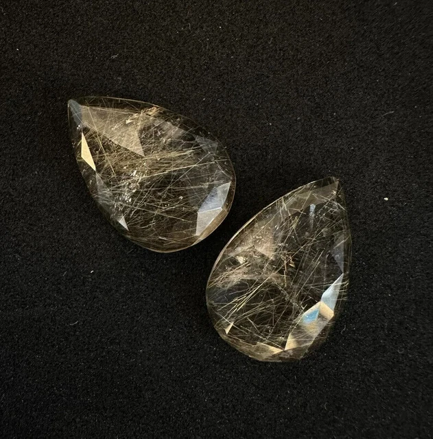 Incroyable 40,12 carats de haute qualité en quartz rutile doré à facettes...