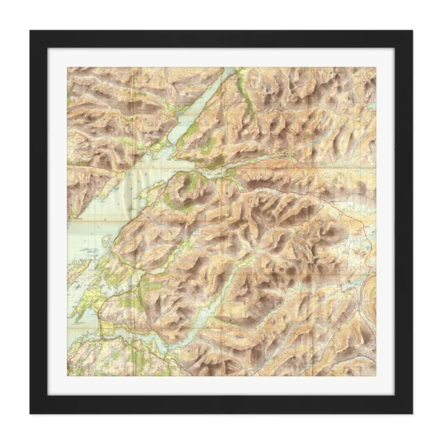 Map Ordnance Survey 1959 Lorn Lochaber Scotland Square Framed Wall Art 16X16 In