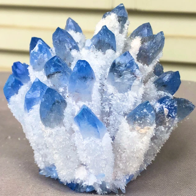 517g  New Find blue Phantom Quartz Crystal Cluster Mineral Specimen Healing 2