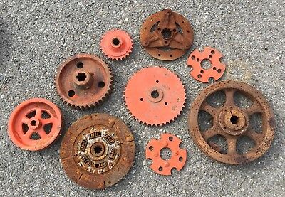 Old Vtg Antique Industrial Gear Sprocket Metal Cast Iron Steampunk 9 Wheel Lot