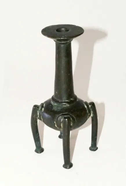 19C Chinese/Burmese/Tibetan Bronze Ritual Joss-stick Candle Holder (Nap) 3