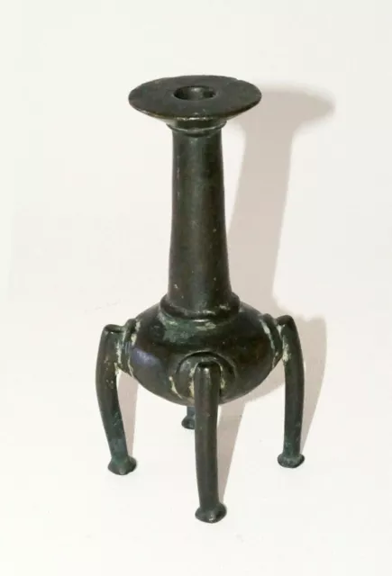 19C Chinese/Burmese/Tibetan Bronze Ritual Joss-stick Candle Holder (Nap) 3