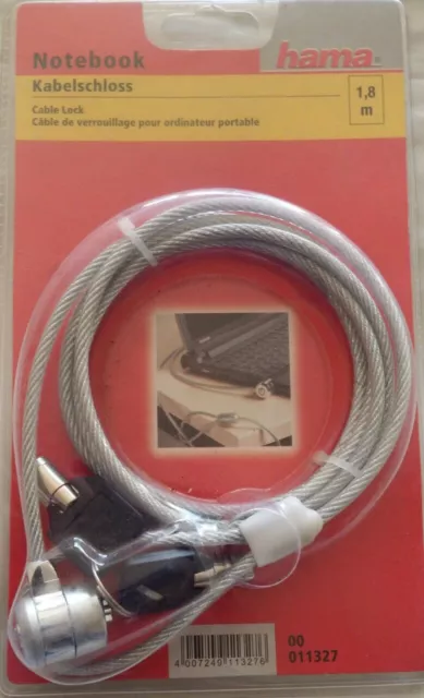 Antivol cadenas en acier pour ordinateur PC portable câble 1.8 mètres HAMA