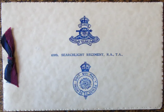 69th Searchlight Regiment R.A. WW2 Christmas Greetings Card 1940