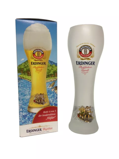 Erdinger - Bavarian German Beer Glass 0.5 Litre "Rafting Gaudi - Flosser" NEW