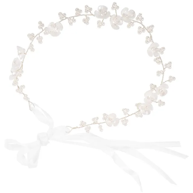 First Communion Pearl Flower Crown Hair Accessory