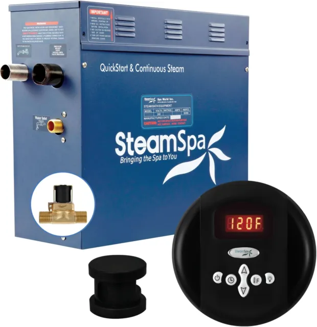 Generador de baño de vapor SteamSpa OA750-A Oasis 7,5 KW QuickStart - negro