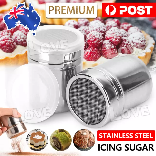 Stainless Steel Icing Sugar Cocoa Coffee Shaker Flour Duster Chocolate Powder