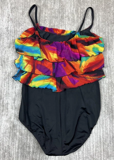 WOMEN S LONGITUDE 1 Piece Swim Bathing Suit Black Sz 18 Black