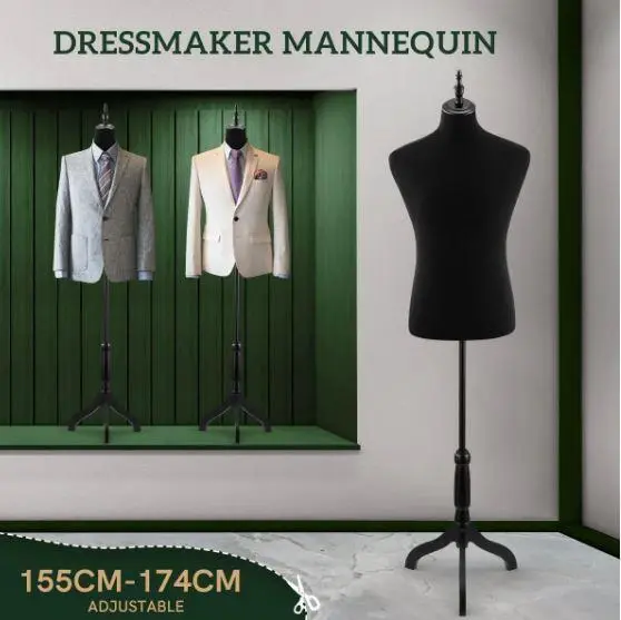 Male Mannequin Dress Form Torso Dressmakers Dummy Manikin Display Stand Tripod