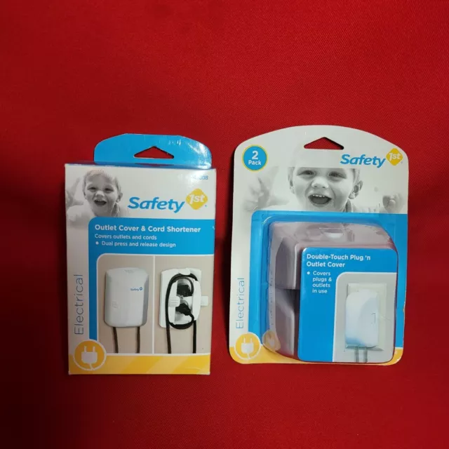 Safety 1st Outlet Cover & Cord Shortener & Double Touch Plug n Outlet Cover Set