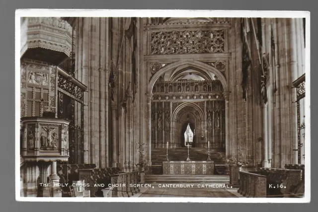 Postcard; Canterbury Cathedral, Choir screen  unposted 'Valentines'