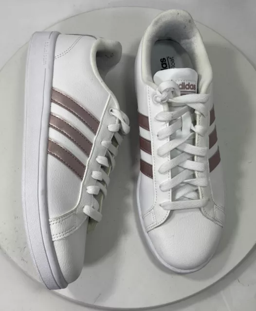 ADIDAS CLOUDFOAM ADVANTAGE DA9524 White Rose Gold Tennis Shoes